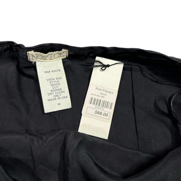 NOTICE Vintage Black Silk Halter Tie Back Top Blouse Y2K Medium - Picture 7 of 7